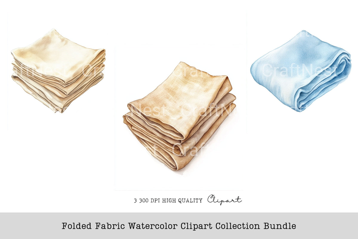 Folded Fabric Clipart Bundle