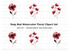 Deep Red Botanical Clipart Bundle