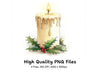 Dripping Wax Christmas Candles Clipart Bundle