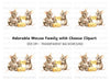 Cute Mice Family with Cheese Clipart Bundle