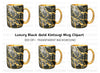 Kintsugi Gold Cracked Black Clipart Bundle