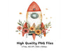 Floral Rocket Clipart Bundle