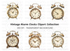 Vintage Alarm Clocks Clipart Bundle
