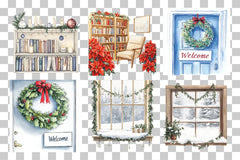 Cozy Christmas Winter Home Decor Clipart Bundle - CraftNest - Digital Crafting and Art