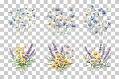 Wildflower Bouquet Floral Arrangement Clipart Bundle - CraftNest - Digital Crafting and Art
