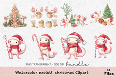 Axolotl Christmas Clipart Bundle - CraftNest - Digital Crafting and Art