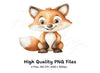 Cute Baby Fox Clipart Bundle