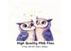 Cute Owl Couple Love Clipart Bundle