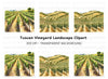 Vineyard Landscape Clipart Bundle