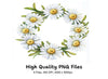 Charming Daisy Flower Wreath Clipart Bundle