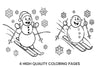Happy Snowmen Skiing Coloring Books