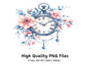 Floral Pocket Watch Clipart Bundle
