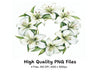 Elegant White Lily Wreaths Clipart Bundle