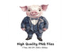 Cute Pig in Suit Clipart Bundle