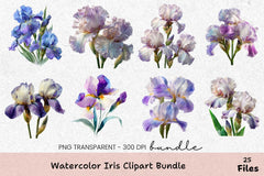 Iris Clipart Bundle: 400 Unique Designs - CraftNest - Digital Crafting and Art