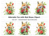 Charming Fox and Red Roses Clipart Bundle
