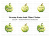 Grumpy Green Apples Clipart Bundle