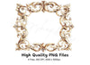 Elegant Gold Baroque Frames Clipart Bundle
