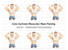 Strong Man Flexing Muscles Clipart Bundle