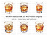 Whiskey Glasses with Ice Clipart Bundle