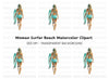 Surfer Girl Beach Vibes Clipart Bundle