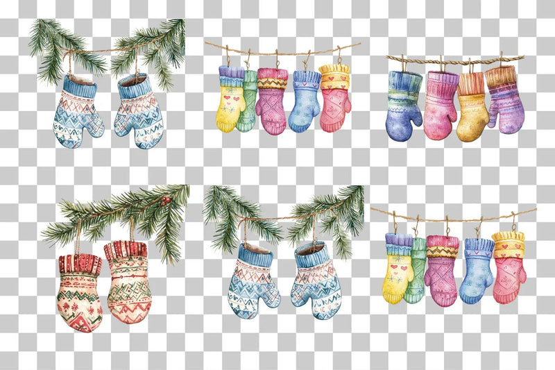 Sock Hanging Clipart Bundle for Crafts and Design - CraftNest - Digital Crafting and Art