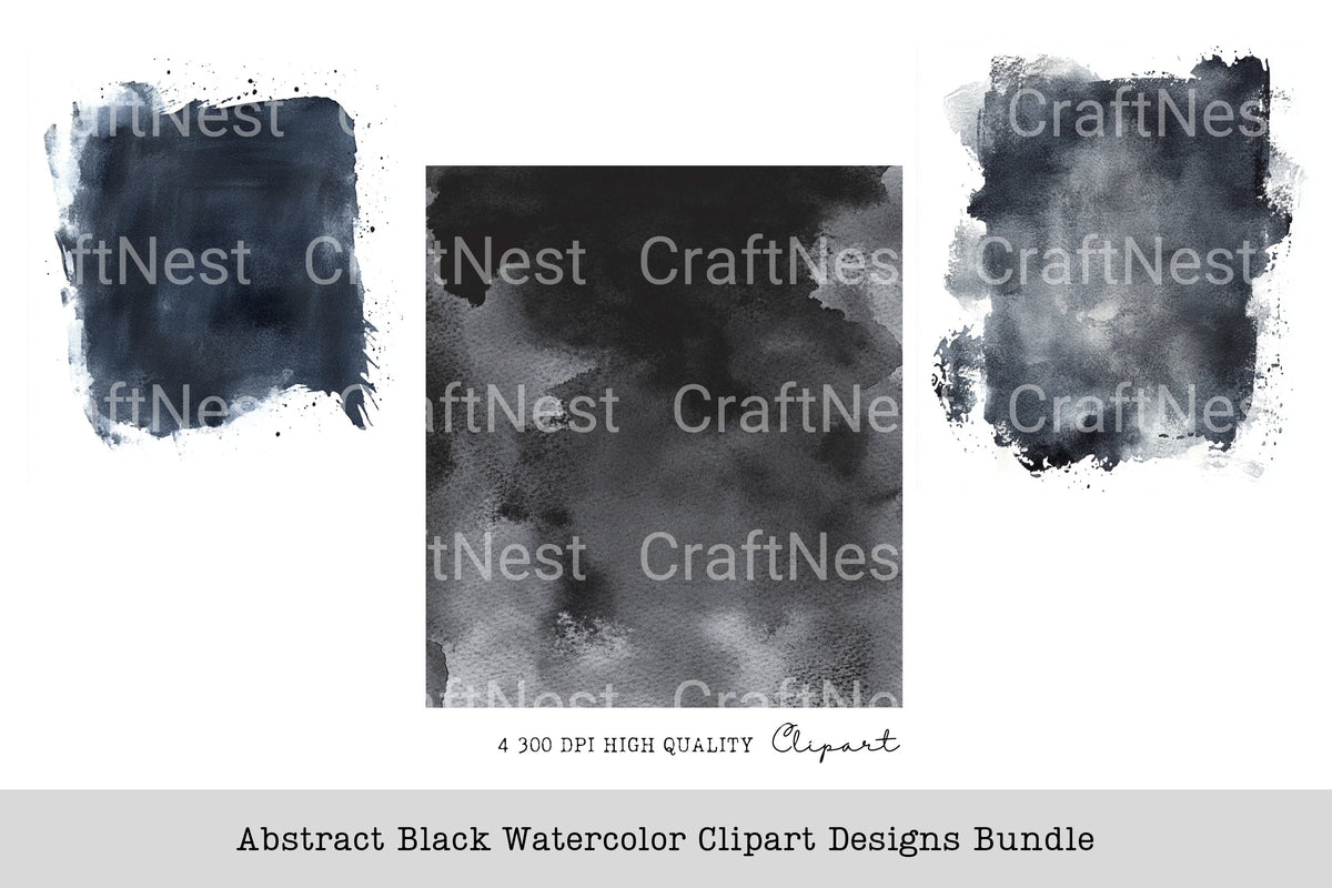 Abstract Black Designs Clipart Bundle