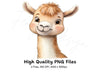 Cute Llama Faces Clipart Bundle