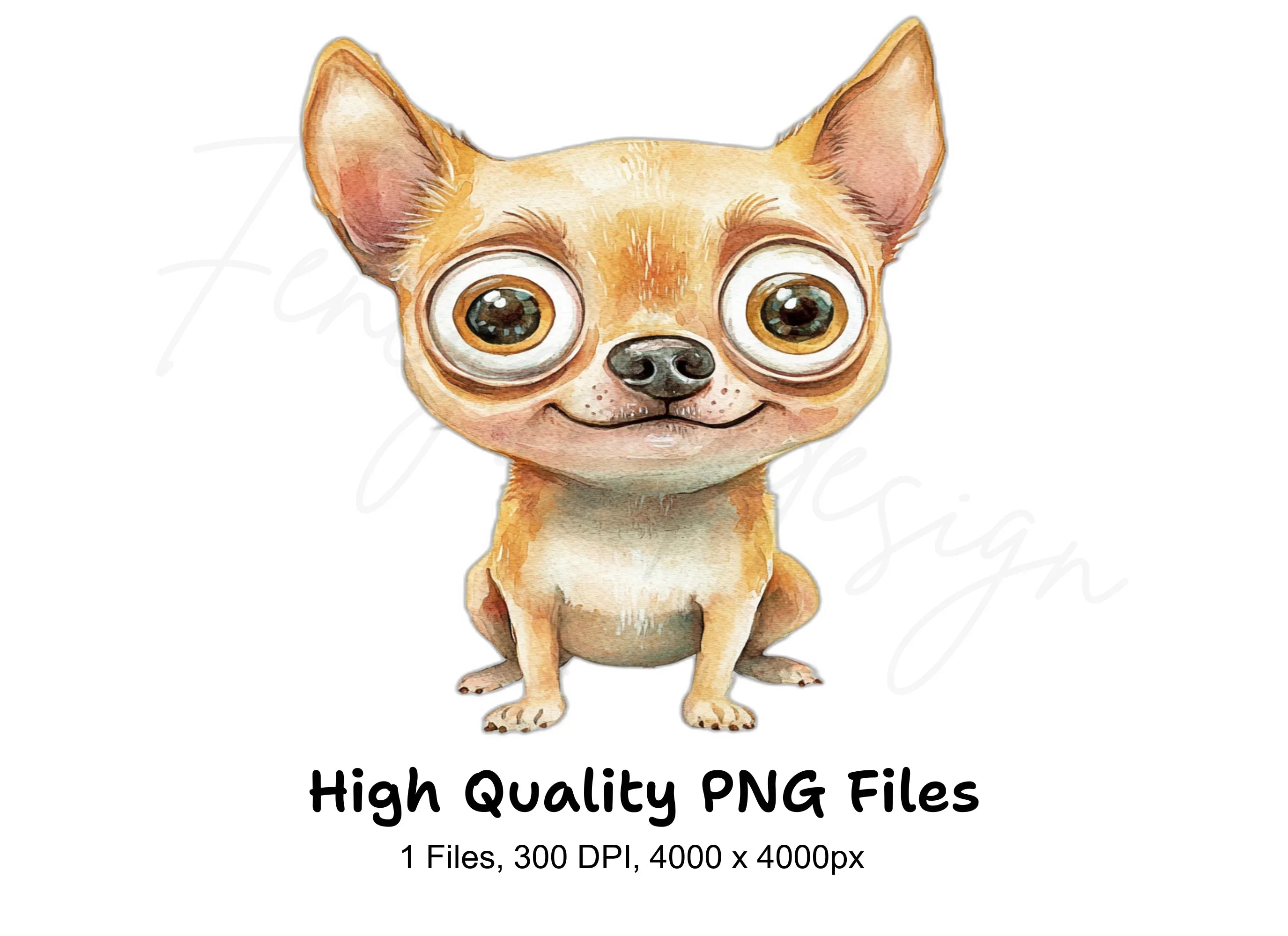 Chihuahua Dog Big Eyes Clipart Bundle
