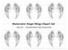 Elegant White Angel Wings Clipart Bundle