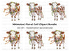 Cute Floral Calf Clipart Bundle