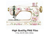 Floral Vintage Sewing Machine Clipart Bundle