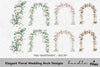 Elegant Floral Wedding Arch Designs Clipart Bundle