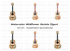 Floral Ukulele Clipart Bundle