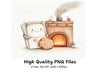 Cozy Marshmallow and Cookie Fireplace Clipart Bundle
