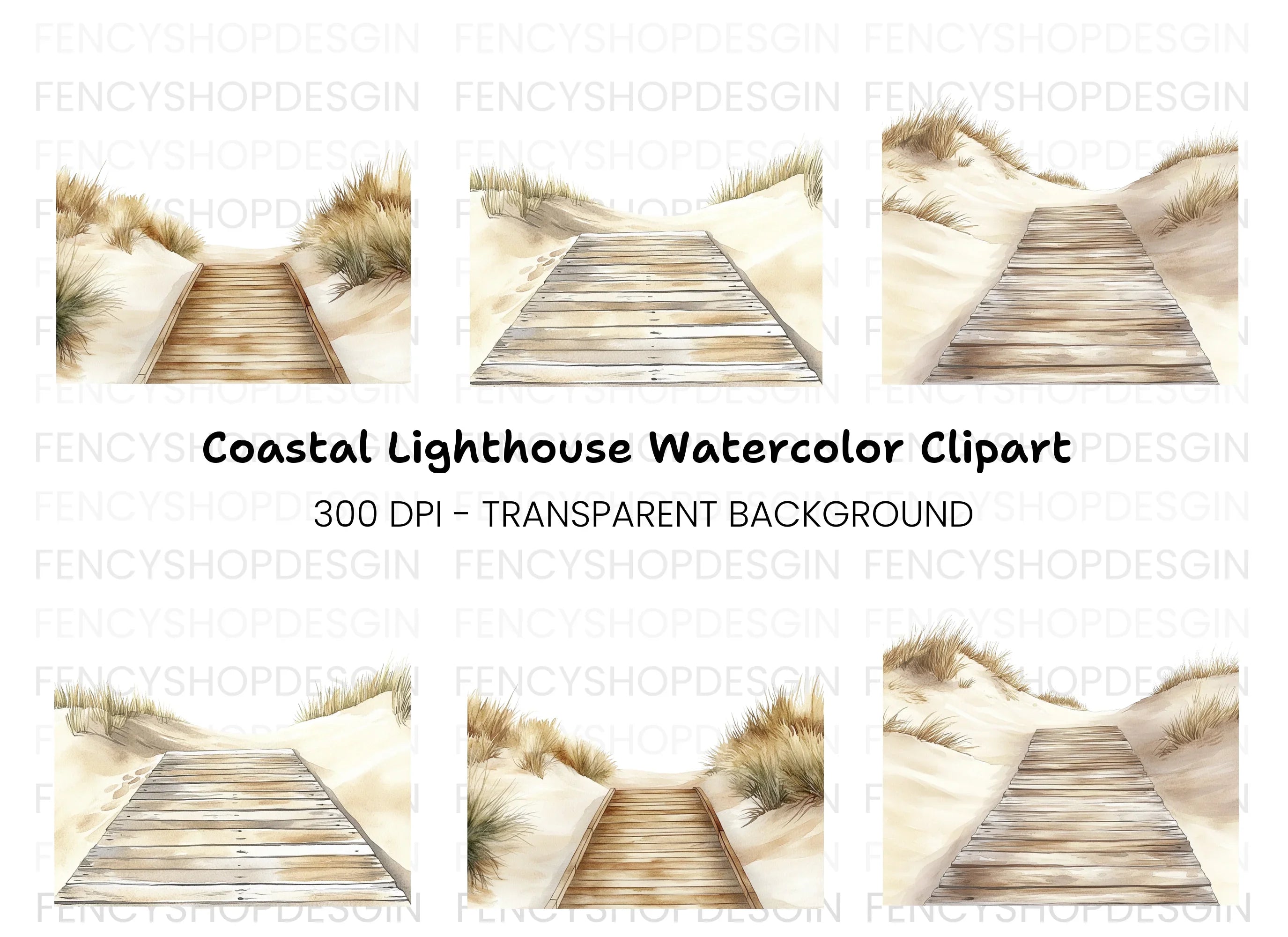 Beach Boardwalk Clipart Bundle