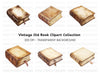 Vintage Old Books Clipart Bundle