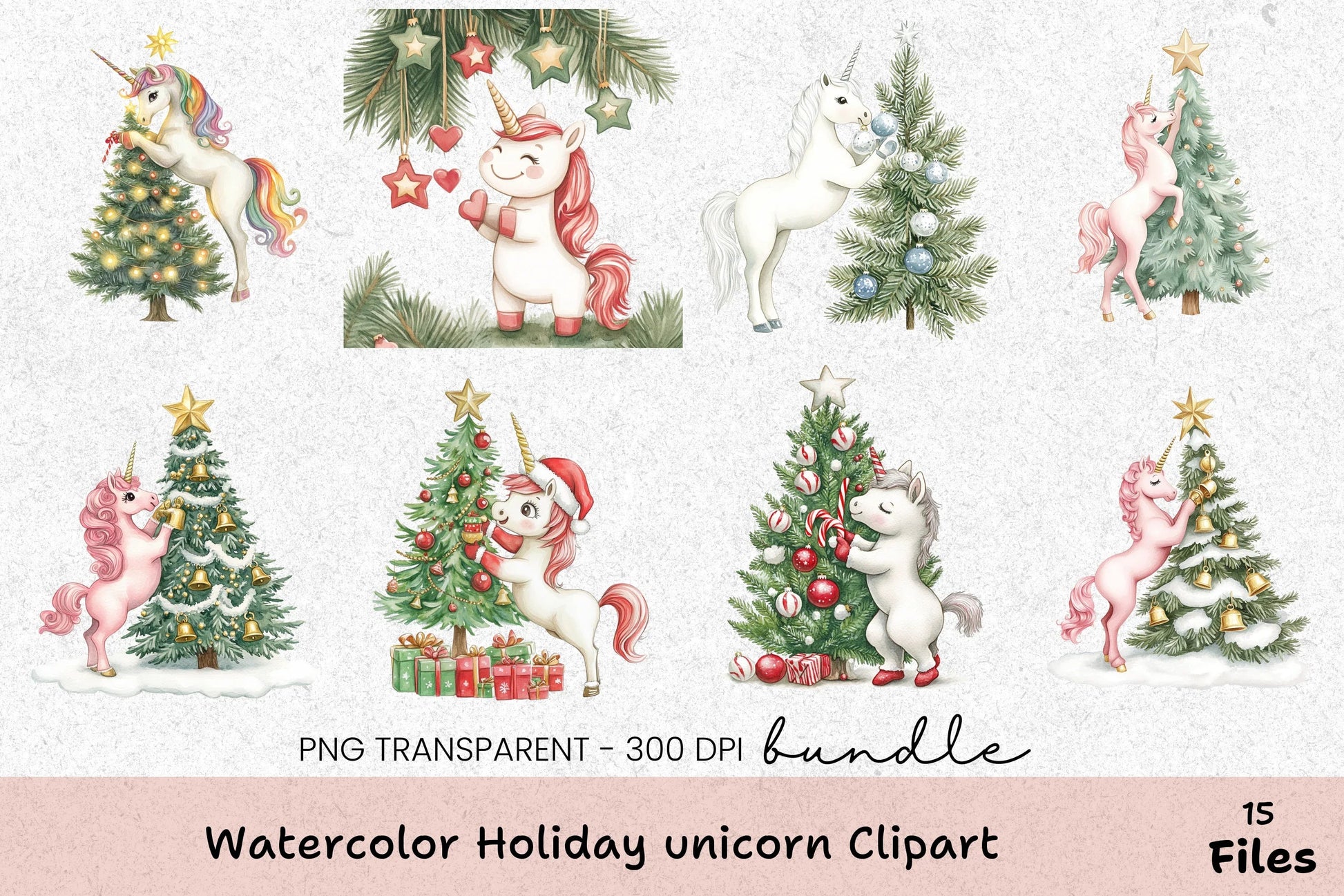 Holiday Unicorn Clipart Bundle - CraftNest - Digital Crafting and Art