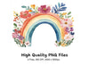 Boho Rainbow Floral Clipart Bundle