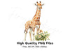 Baby Giraffe with Flowers Clipart Bundle