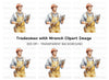 Skilled Worker with Wrench Clipart Bundle