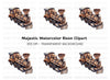 Steampunk Wooden Train Engine Clipart Bundle