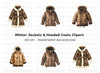 Rustic Winter Jackets Clipart Bundle