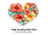 Hibiscus Heart Clipart Bundle