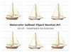 Vintage Sailboat Clipart Bundle
