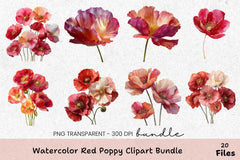 Red Poppy Clipart Bundle - Etb 403 - CraftNest - Digital Crafting and Art