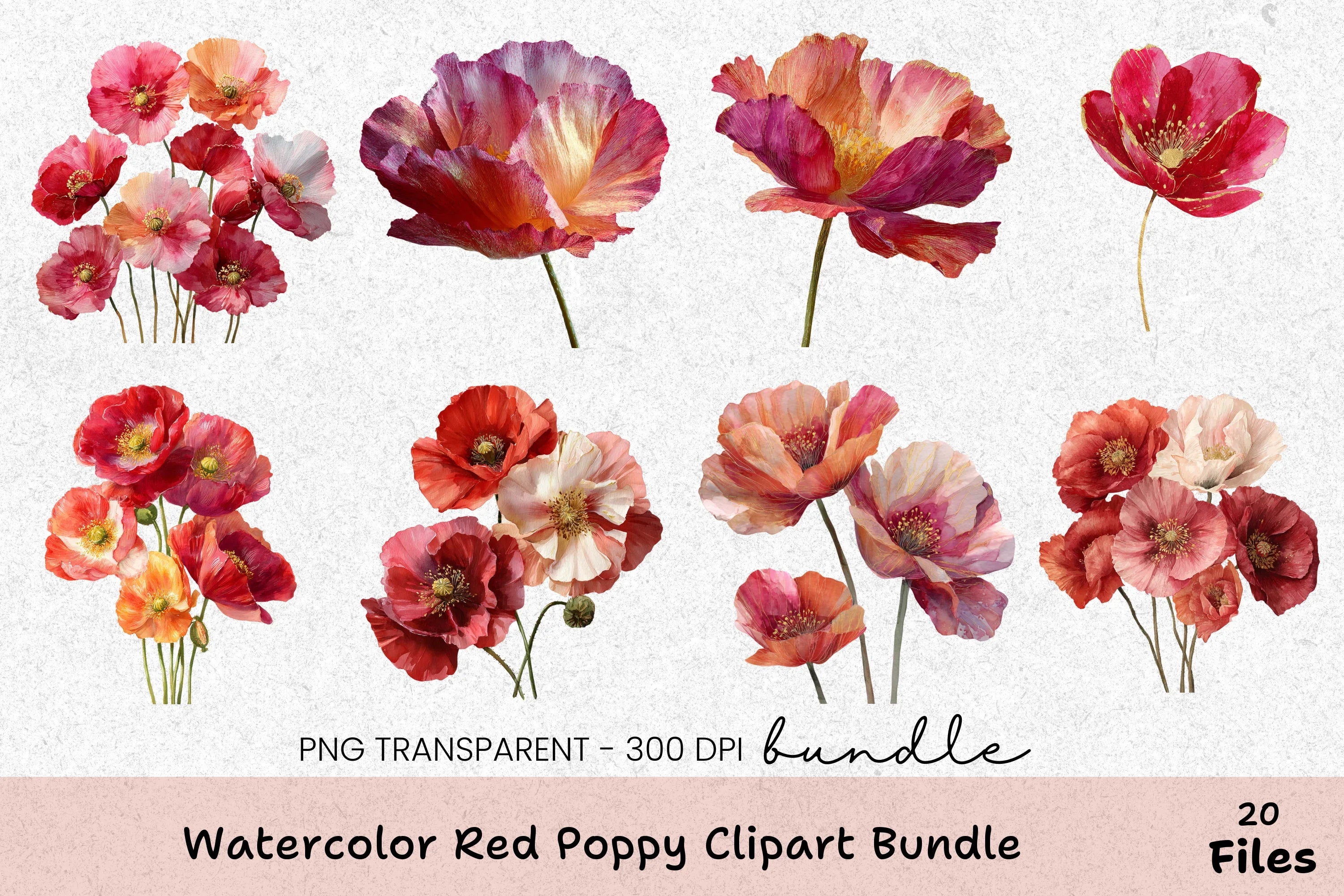 Red Poppy Clipart Bundle - Etb 403 - CraftNest - Digital Crafting and Art
