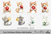 Cute Christmas Kittens with Baubles Clipart Bundle