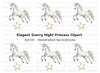 Majestic White Unicorn with Star Clipart Bundle