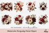 Burgundy Floral Clipart Bundle